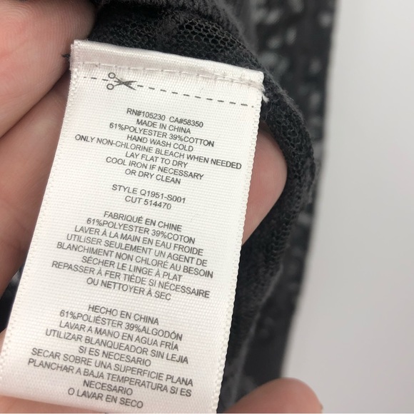 Equipment Pullover Grey Long Sleeve with Crew Neck Semi sheer Womens XS - Picture 3 of 8